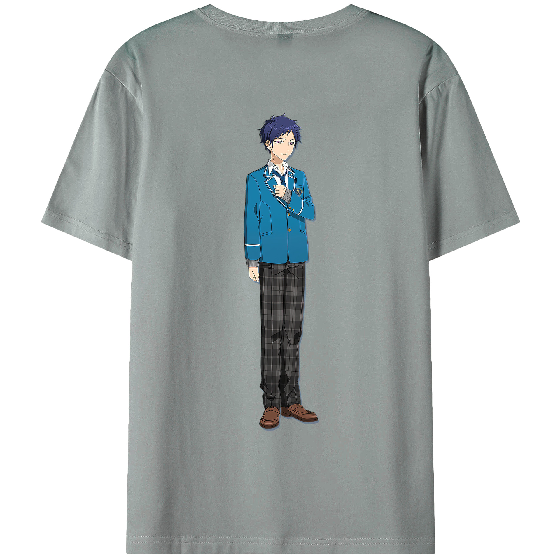 （画像用） あんさんぶるスターズ! Ensemble Stars 綿100％ メンズ半袖Tシャツ（バックプリント） 通気性